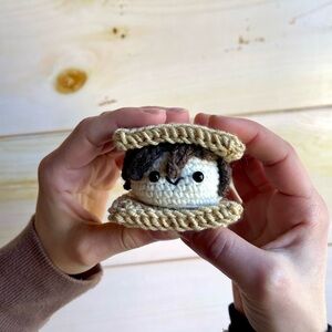 Crocheted s’mores stuffed toy
